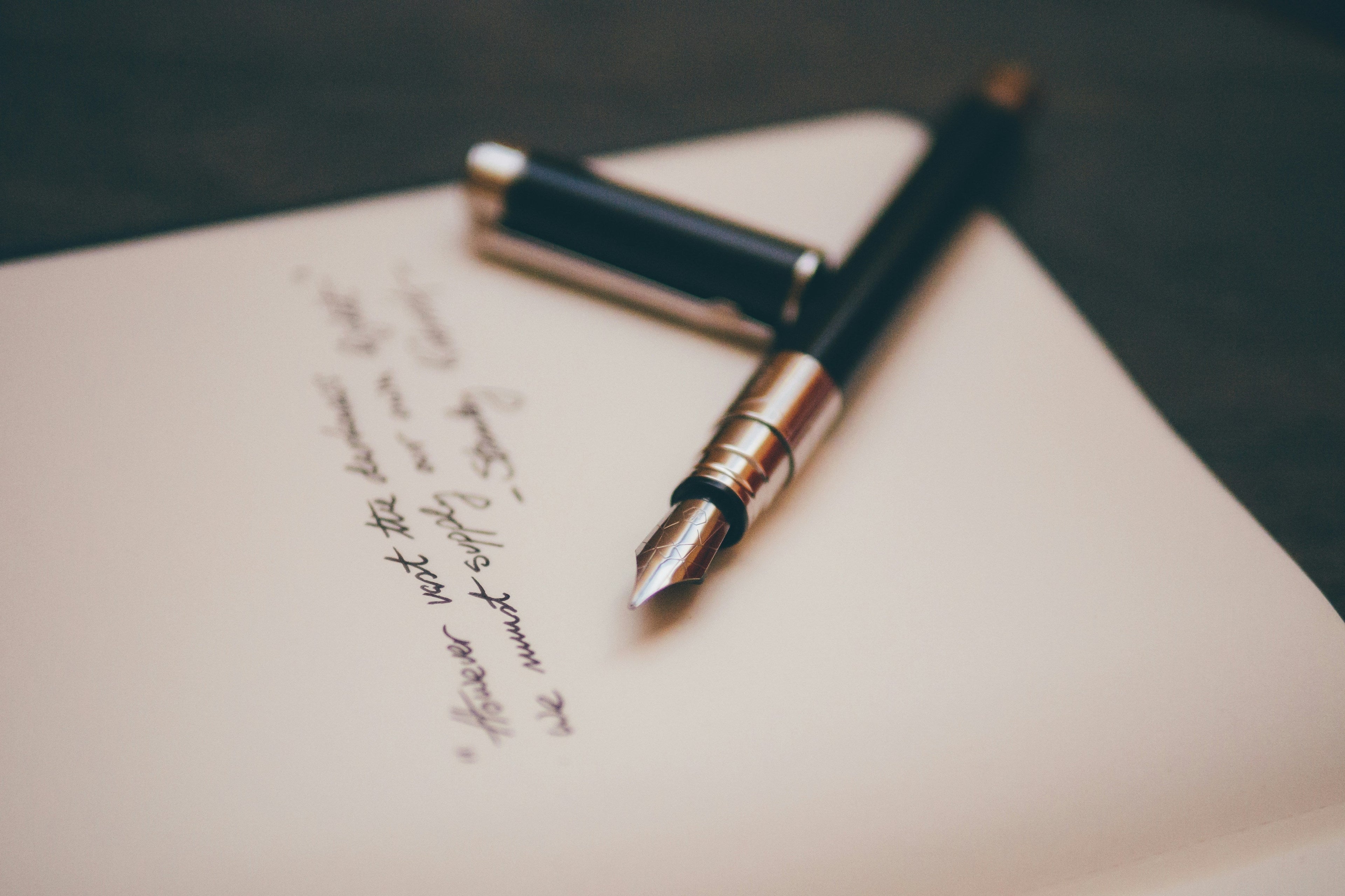 fountain pen on stationary